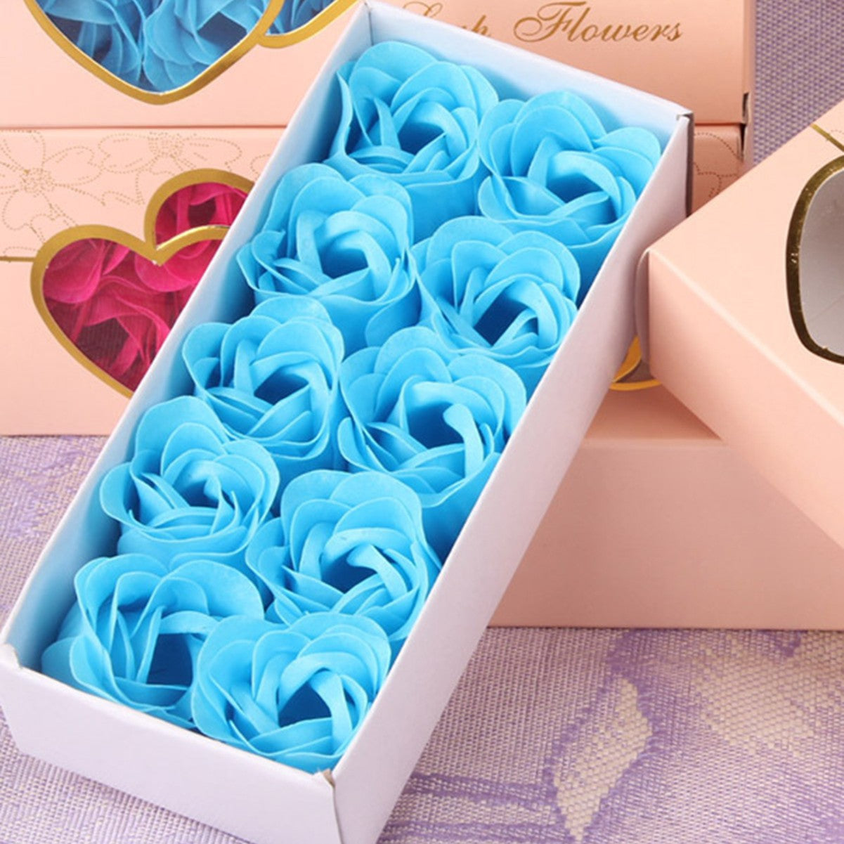Double Heart Rose Soap Flower