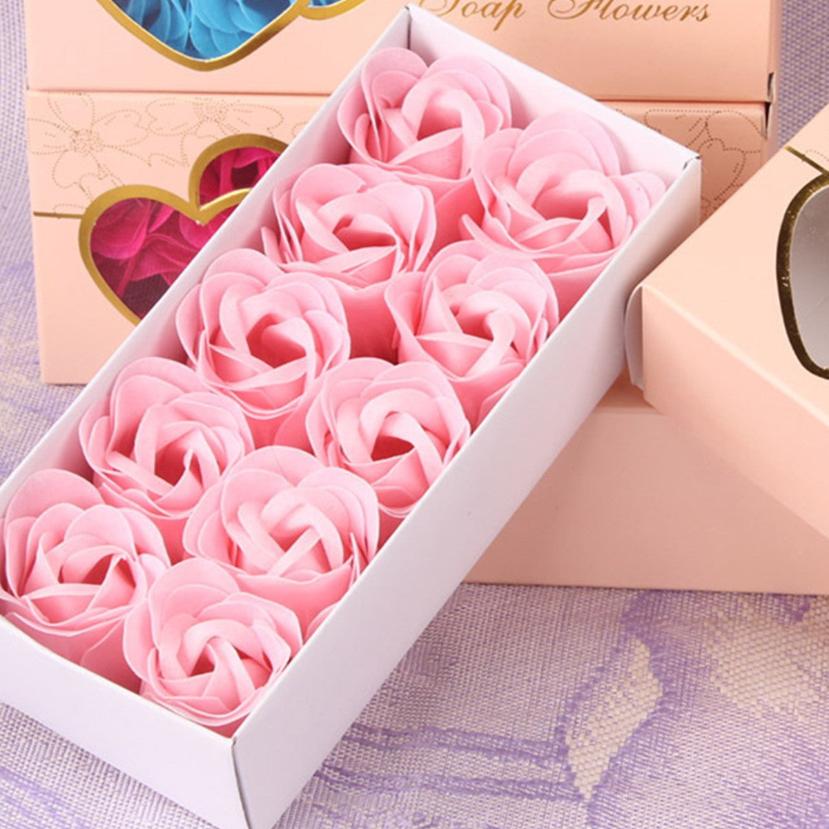 Double Heart Rose Soap Flower